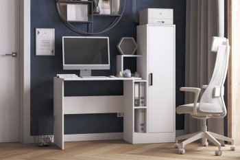 Компьютерный стол СКМ-2 белый (Микон) в Советском - sovetskij.mebel-e96.ru