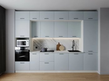 Кухонный гарнитур Смоки 3400 мм МДФ (Санвут) в Советском - sovetskij.mebel-e96.ru