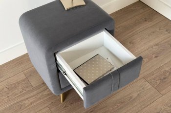 Тумба прикроватная Софи 2 графит (Мебельсон) в Советском - sovetskij.mebel-e96.ru