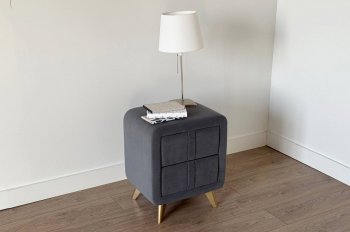 Тумба прикроватная Софи 2 графит (Мебельсон) в Советском - sovetskij.mebel-e96.ru