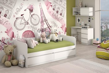 Кровать Соната 900 белый (Зарон) в Советском - sovetskij.mebel-e96.ru