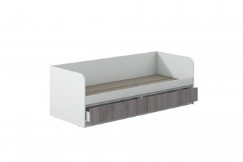 Кровать Соната 900 белый/крафт серый (Зарон) в Советском - sovetskij.mebel-e96.ru