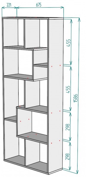 Стеллаж S8 (Белый) в Советском - sovetskij.mebel-e96.ru