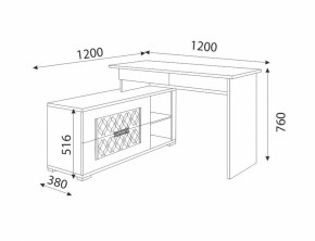 Письменный стол угловой М18 Тиффани (Риннер) в Советском - sovetskij.mebel-e96.ru