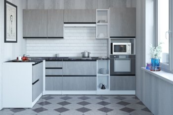 Кухонный гарнитур Сюита мега прайм 1500*2700 мм (Герда) в Советском - sovetskij.mebel-e96.ru