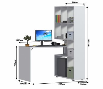 Компьютерный стол Техно СБ-2303 белый (СП) в Советском - sovetskij.mebel-e96.ru