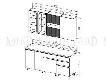 Кухонный гарнитур Техно-6 2000 мм (Миф) в Советском - sovetskij.mebel-e96.ru