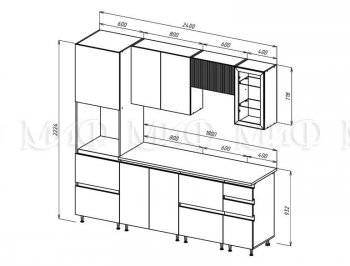 Кухонный гарнитур Техно-6 2400 мм (Миф) в Советском - sovetskij.mebel-e96.ru