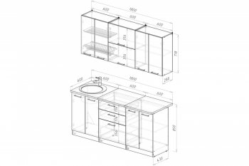 Кухонный гарнитур Терция макси 2 1800 мм (Герда) в Советском - sovetskij.mebel-e96.ru