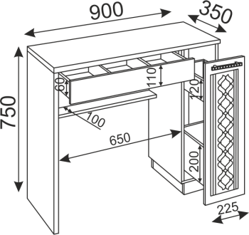 Туалетный стол Тиффани М36 (Риннер) в Советском - sovetskij.mebel-e96.ru