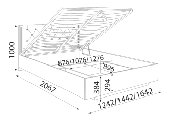 Кровать с ПМ Тиффани парящая (Риннер) в Советском - sovetskij.mebel-e96.ru