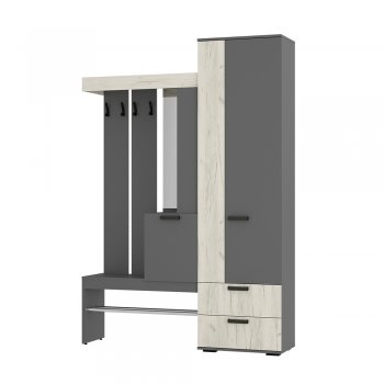 Прихожая Трамп графит/крафт белый (БТС) в Советском - sovetskij.mebel-e96.ru
