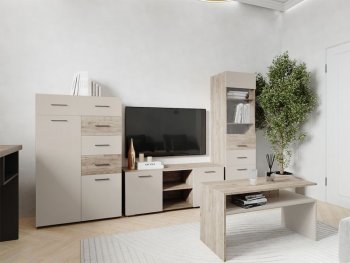 Стенка Турин крафт серый/кашемир, модульная (ВВР) в Советском - sovetskij.mebel-e96.ru