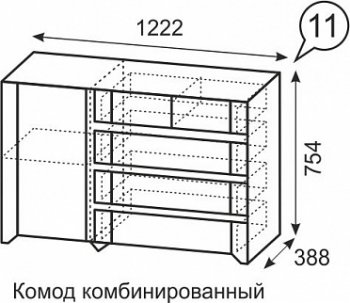 Комод комбинированный №11 Твист (ИжМ) в Советском - sovetskij.mebel-e96.ru