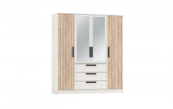 Шкаф 1700 мм 83.07 Вегас (4-х дв.) белый (Олмеко) в Советском - sovetskij.mebel-e96.ru