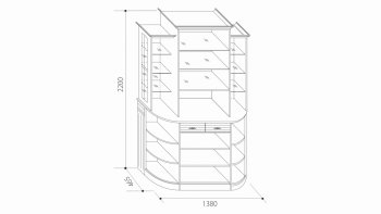 Шкаф универсальный с зеркалами Венеция В-1 (Мар) в Советском - sovetskij.mebel-e96.ru