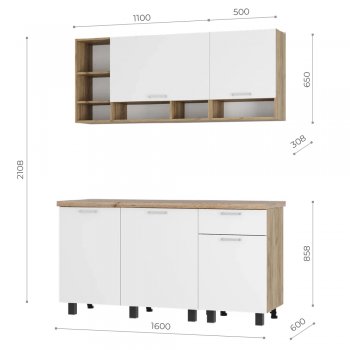 Кухонный гарнитур 1600 мм Вика (БТС) в Советском - sovetskij.mebel-e96.ru