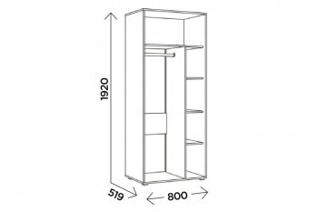 Шкаф 800 мм Виллитус М1 (Комфорт) в Советском - sovetskij.mebel-e96.ru