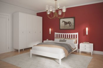 Кровать из массива Виола белый античный (БМ) в Советском - sovetskij.mebel-e96.ru