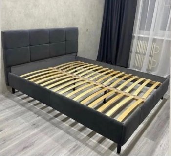 Кровать Ханна холодный серый (БМ) в Советском - sovetskij.mebel-e96.ru