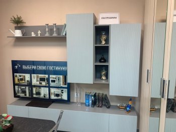 Стенка Сканди МДФ НМ-001 грин грей софт (Стиль) в Советском - sovetskij.mebel-e96.ru