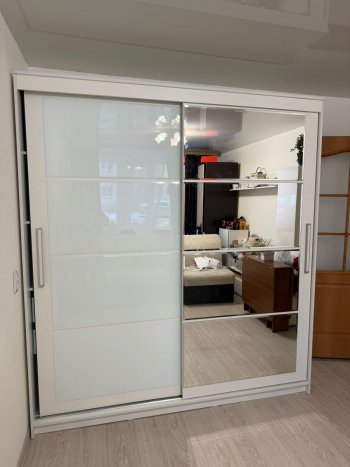 Шкаф-купе Крафт-6 белый ясень 2000 мм (БТС) в Советском - sovetskij.mebel-e96.ru