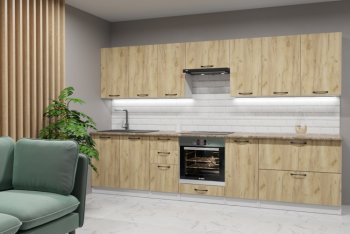 Кухонный гарнитур Янтарь 3000 мм (Герда) в Советском - sovetskij.mebel-e96.ru